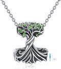 wholesale 925 Sterling Silver & Green Leaf Tree of Life Urn Necklace for Ashes, Perfume, Memorial Keepsake Jewelry for Dad Mom Husband Wife Pet-0-0