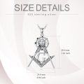 wholesale 925 Sterling Silver Freemason G Logo with Sun and Moon Pendant Necklace for Women & Men-0-4
