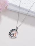 wholesale 925 Sterling Silver Horse and Girl Moon Pendant Necklace for Women-0-3