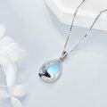 wholesale 925 Sterling Silver Teardrop Moonstone Mermaid Pendant Necklace for Women and Girls-0-3