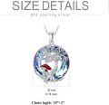 wholesale 925 Sterling Silver Crystal Tree of Life Red Mushroom Pendant Necklace for Women-0-2