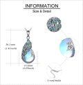wholesale 925 Sterling Silver Moonstone Peacock Feather Pendant Necklace for Women-0-4