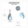 wholesale 925 Sterling Silver Peacock Pendant Necklace With Blue And Green Gemstones-0-4