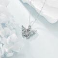 wholesale 925 Sterling Silver CZ Butterfly Pendant Necklace for Women-0-2