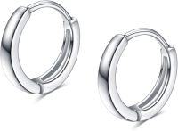 wholesale 925 Sterling Silver Hypoallergenic Small Round Hoop Earrings for Women (13mm)-Silver