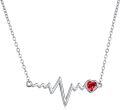wholesale 925 Sterling Silver CZ Heartbeat Necklace, EKG Pendant, Adjustable Chain, Gift for Nurses, Doctors, Loved Ones-0-0