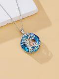 wholesale TOUPOP Gifts For Mom Mother And Daughter Son Necklace Sterling Silver Family Tree Of Life Pendant Necklace Blue Crystal Birthday Jewelry Christmas Gifts For Women Wife Grandma -0-1