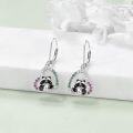 wholesale TOUPOP Panda Earrings Sterling Silver Colorful Heart Dangle Drop Cute Animal Earrings For Women Panda Jewelry Birthday Christmas Gifts -0-1