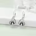 TOUPOP Sterling Silver Stone Panda Heart Dangle Earrings for Women-0-1