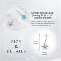 wholesale 925 Sterling Silver Blue Opal Starfish Leverback Dangle Earrings for Women Girls  4cm Long-0-4