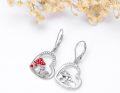 wholesale 925 Sterling Silver Heart-Shaped Red Mushroom Snail Dangle Earrings for Women-0-5