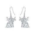 wholesale 925 Sterling Silver Blue Sapphire Moon Heart Cow Charm Pendant-0-35