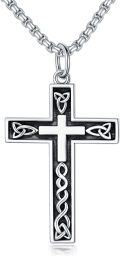 wholesale Sterling Silver Polished Delicate Crucifix Cross Pendant Necklace for Men Women 20 22 24 Inches-0-0