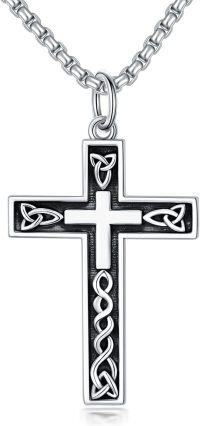 wholesale Sterling Silver Polished Delicate Crucifix Cross Pendant Necklace for Men Women 20 22 24 Inches-22 Inches 04. Celtic Cross