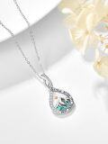 wholesale 925 Sterling Silver Abalone Shell Infinity Mountain Faith Pendant Necklace-0-1