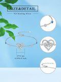 wholesale 925 Sterling Silver 925 Healing Crystal Heart Knot Blue Stone Bracelet - Gifts for Women & Moms-0-1