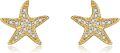 wholesale 14K Gold Starfish CZ Stud Earrings - Christmas Gift Ideas for Her-0-0