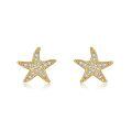 wholesale 14k Gold Starfish Moissanite Stud Earrings For Women-0-0