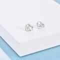 wholesale 925 Sterling Silver Heart Stethoscope Stud Earrings for Nurses Gifts-0-1