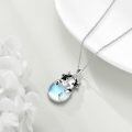 wholesale 925 Sterling Silver Cute Cow Pendant With Moonstone Accents-0-4