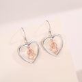 wholesale 925 Sterling Silver Heart-Shaped Rose Gold Plated Filigree Dangle Earrings with Moonstone and Moss Agate - Hypoallergenic Jewelry for Women-0-5