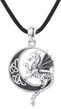 wholesale 925 Sterling Silver Dragon Yin Yang Pendant Necklace for Men Women Gifts-0-0