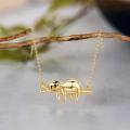 wholesale 925 Sterling Silver Sloth On Branch Gold Plated Pendant Necklace For Women-0-4