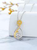 wholesale TOUPOP Sterling Silver Infinity Necklace For Women Sunflower/rose/ladybug Pendant Jewelry Christmas Anniversary Birthday Gifts For Her Girlfriend Mom -0-1