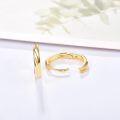 wholesale 925 Sterling Silver Plated Gold  Textured Twist Huggie Hoop Earrings 14mm Diameter-0-1