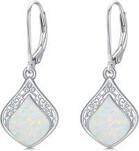 wholesale 925 Sterling Silver Teardrop White Opal Dangle Earrings for Women-Opal