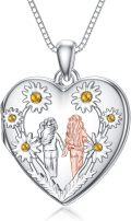 wholesale TOUPOP Sister Locket Necklace S925 Sterling Silver Sister Gifts From Sister Always In My Heart Locket Jewelry Gifts -0-0