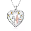 TOUPOP Sterling Silver Heart Locket Sister Jewelry Gifts-0-0