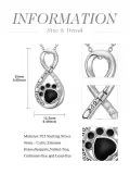 TOUPOP Sterling Silver Paw Cross Pet Ashes Cremation Jewelry Necklace w/Filler Kit-0-4
