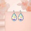 wholesale 925 Sterling Silver & Austrian Crystal Teardrop Pear Earrings, Vintage Modern Leverback-0-2