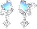 wholesale TOUPOP Butterfly Stud Earrings S925 Sterling Silver Dainty Tiny Moonstone Earrings Butterfly Jewelry Gifts For Women Christmas Birthday -0-0