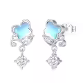 TOUPOP Sterling Silver Moonstone Butterfly Stud Earrings Dainty Jewelry Gifts-0-0