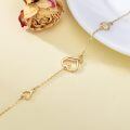 TOUPOP 14k Gold Heart Anklet for Women, 8''+1''+1''-0-4