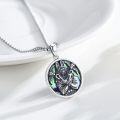 wholesale 925 Sterling Silver Egyptian Anubis Abalone Shell Pendant Necklace for Women and Men-0-2