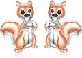 wholesale 925 Sterling Silver Squirrel Stud Earrings - Adorable Animal  for Her-0-0