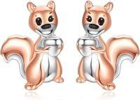 wholesale 925 Sterling Silver Squirrel Stud Earrings - Adorable Animal  for Her-Squirrel