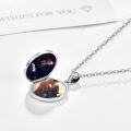 wholesale 925 Sterling Silver Round Opal Photo Frame Pendant Necklace with Stars and Moon Design - Picture Holder s for Women-0-2