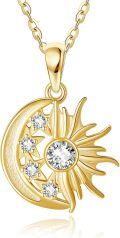 wholesale 925 Sterling Silver Gold Plated Moon & Sun Pendant Necklaces for Women Celestial s-0-0