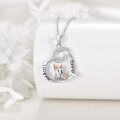 wholesale 925 Sterling Silver Crystal Dog Heart Pendant Necklace for Women - Pet Lovers' s-0-2
