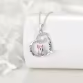 wholesale 925 Sterling Silver Crystal Dog Heart Pendant Necklace Wholesale for Women - Pet Lovers' s-0-2