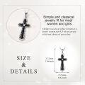 wholesale 925 Sterling Silver Black Onyx and Cubic Zirconia Celtic Cross Pendant Necklace for Women Men Christian Catholic Faith Gift-0-5