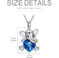 wholesale Sterling Silver Austrian Crystal Elephant Koala Panda Heart Pendant Necklace-0-9
