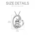 TOUPOP Sterling Silver Crystal Frog Necklace Pendant Jewelry Birthday Christmas Gifts-0-5