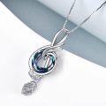 wholesale 925 Sterling Silver Music Note Pendant Necklace with Circle Crystal for Women Girls Student Teacher Birthday Christmas Mothers Day Gifts-0-1