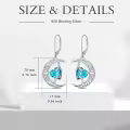 TOUPOP Sterling Silver Topaz Celtic Moon Drop Dangle Earrings-0-5