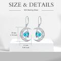 TOUPOP Sterling Silver Topaz Celtic Moon Drop Dangle Earrings-0-5